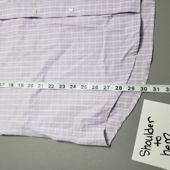 Mens dockers pink and blue checker short sleeve button down shirt size large - Picture 7 of 8